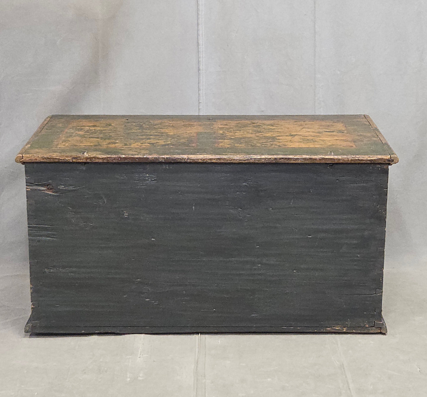 Antique European (German or Czechia) Pine Blanket Chest With Original Paint