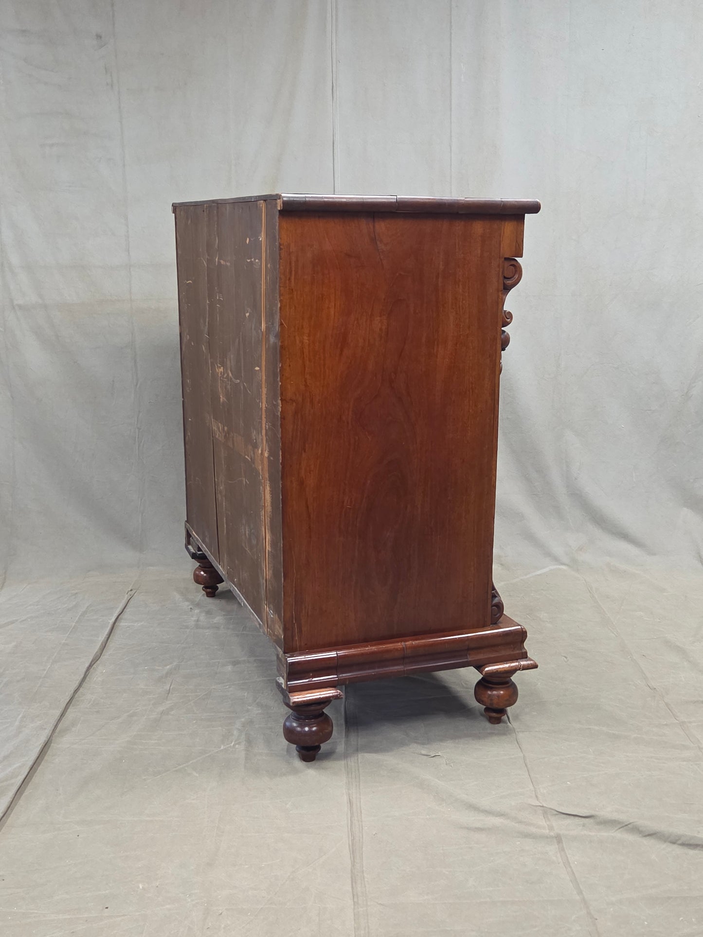 Antique 19th Century Flame Mahogany High Victorian Scotch Chest