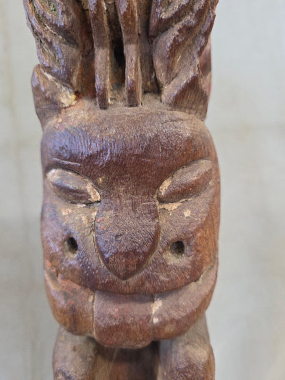 Antique Indian Hand Carved Naga Architectural Remnant on a Custom Metal Stand