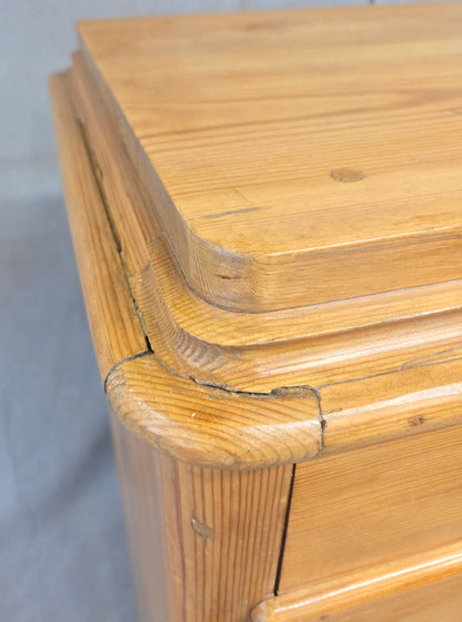 Antique Swedish Biedermeier Natural Pine Drop Front Desk with Drawers and Keys