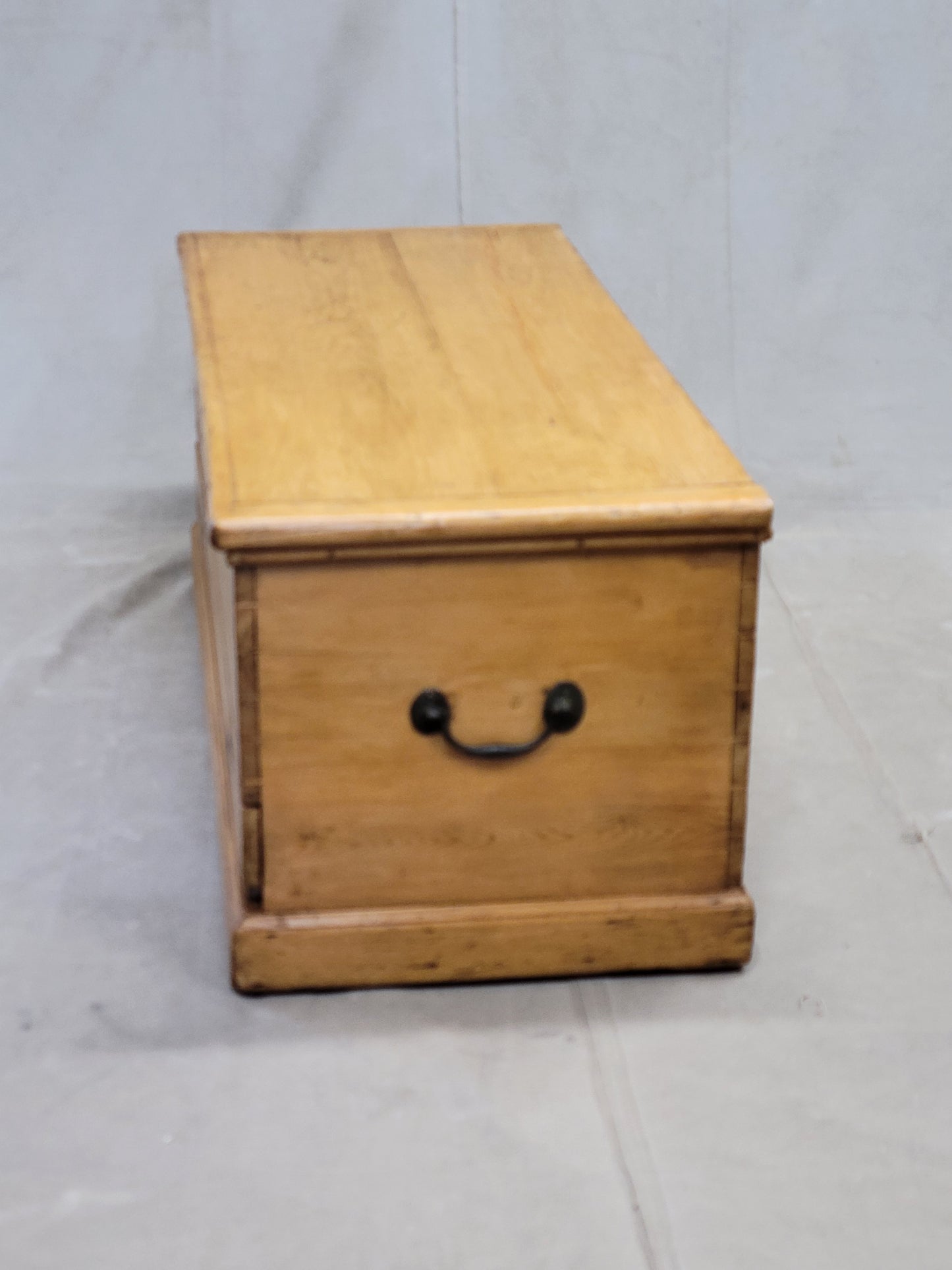 Antique English Pine Blanket Chest With Drawer