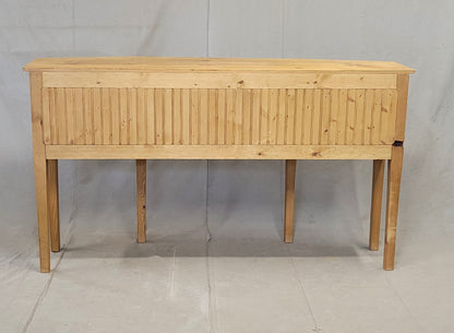 Vintage Shaker Style Pine Console Sideboard Buffet With Brass Pulls