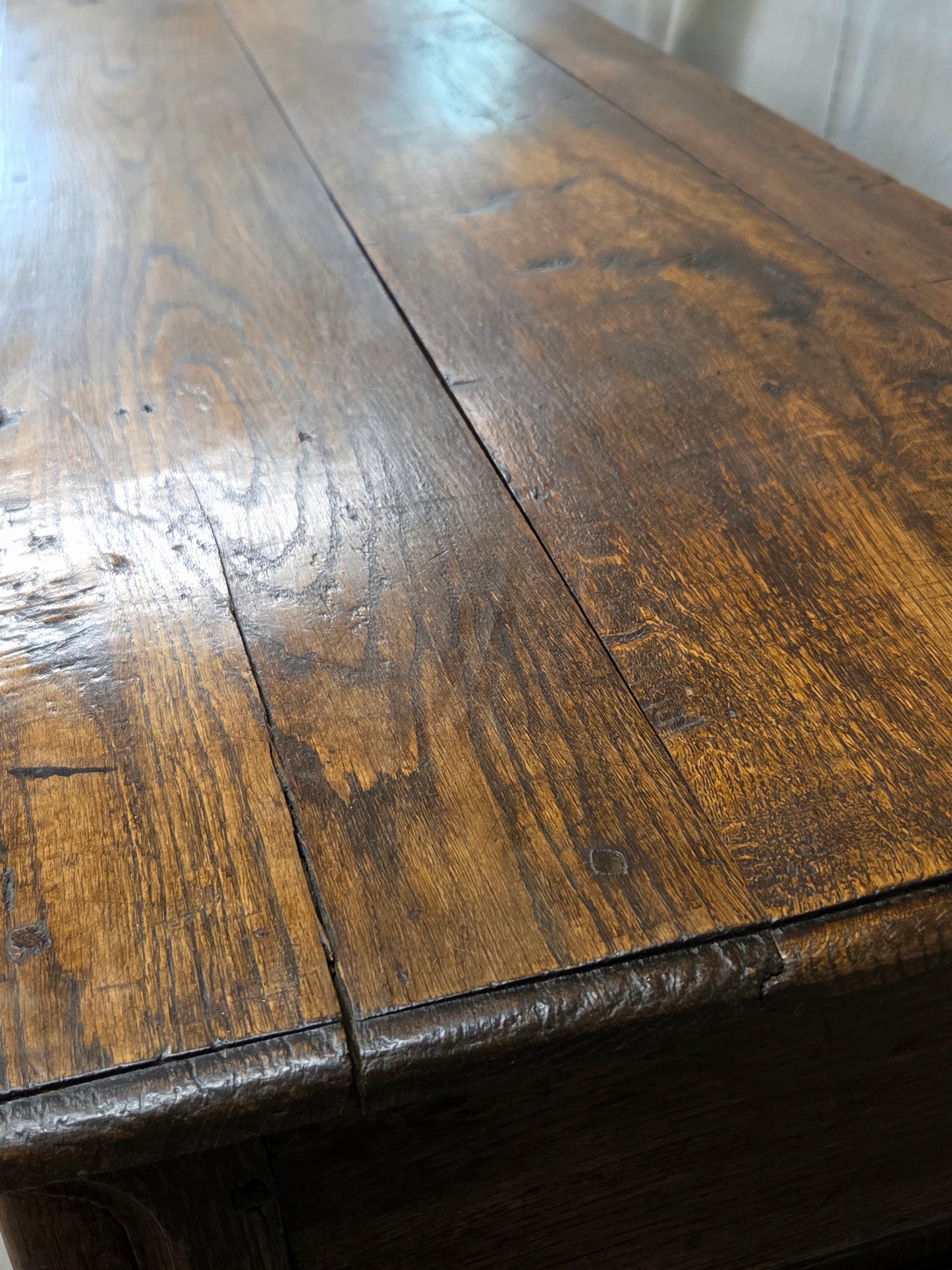 Antique 19th Century French Provincial Oak Buffet with Lined Interior