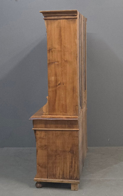 Antique Eastern European Pine Stepback China Cabinet Sideboard Hutch