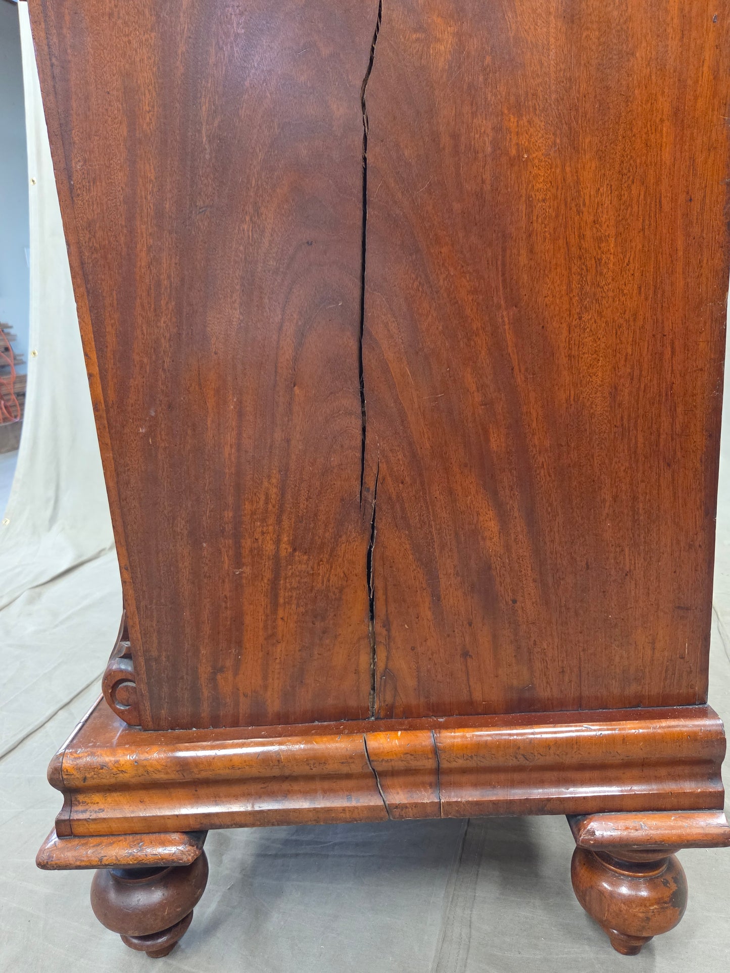 Antique 19th Century Flame Mahogany High Victorian Scotch Chest