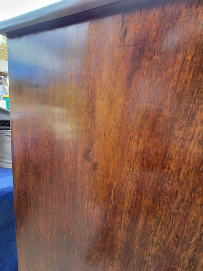 Antique English Edwardian Figured Mahogany Dresser With Original Knobs