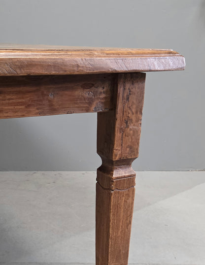Vintage Old Teak Dining Table, C. 1940, Indonesia