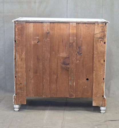 Antique 19th C. Painted Pine Dresser Chest of Drawers With Greek Key Motif