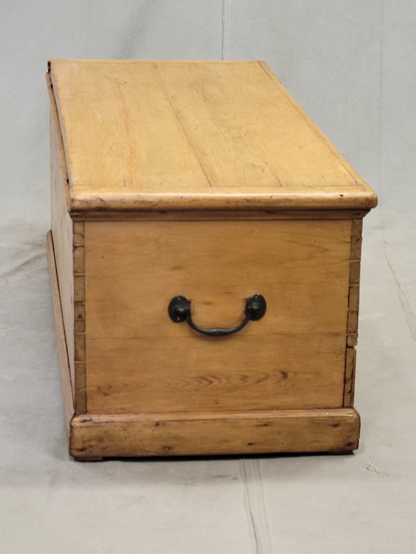 Antique English Pine Blanket Chest With Drawer