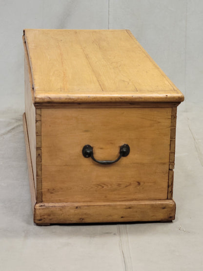 Antique English Pine Blanket Chest With Drawer