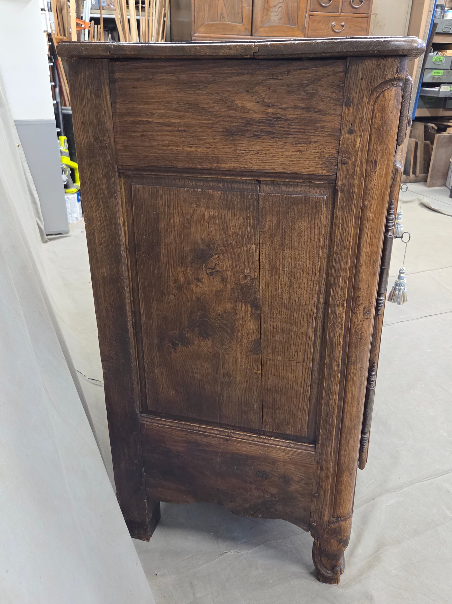 Antique 19th Century French Provincial Oak Buffet with Lined Interior