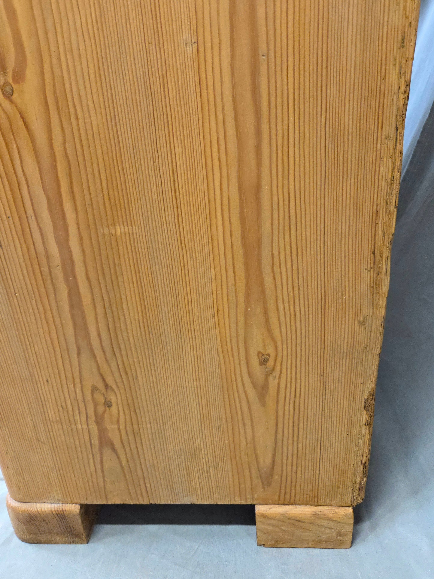 Antique Swedish Biedermeier Natural Pine Drop Front Desk with Drawers and Keys
