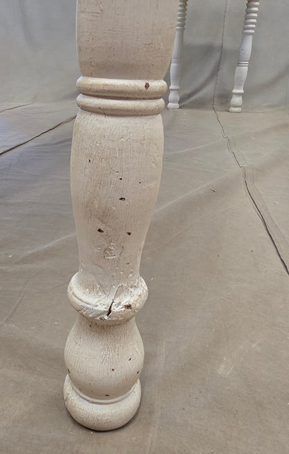 Antique French Rustic Painted Pine Console Table with Greek Key Motif