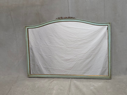 Antique French Floral Painted Mahogany Dresser with Matching Mirror