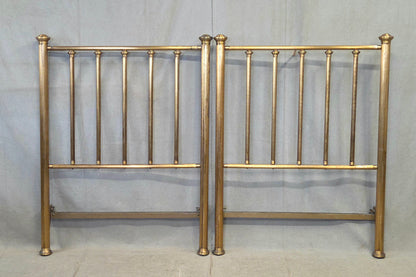 Antique Brass Twin Bed Headboards - A Pair