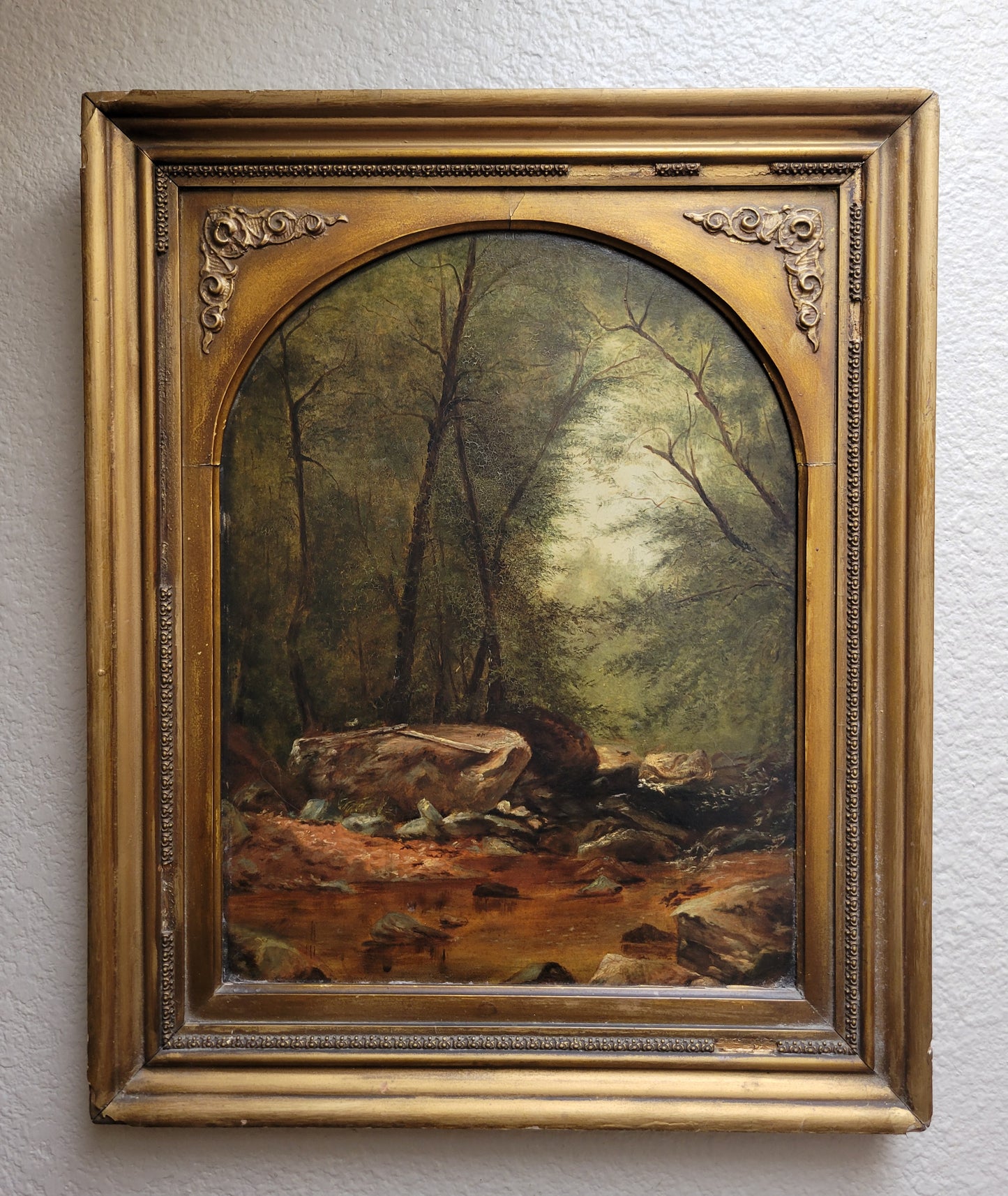 Antique 19th Century French Forest Landscape signed E.S. Buffett, 1862