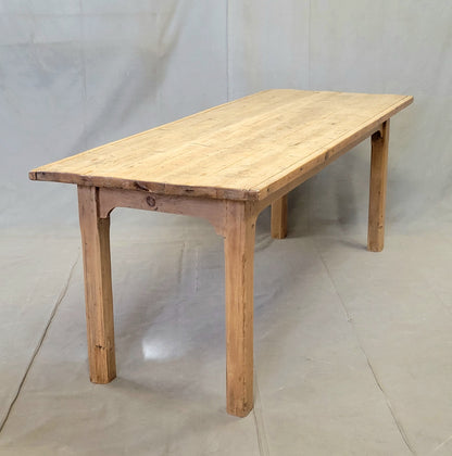 Antique Circa 1900 French Light / Bleached Pine Rustic Worktable Dining Table