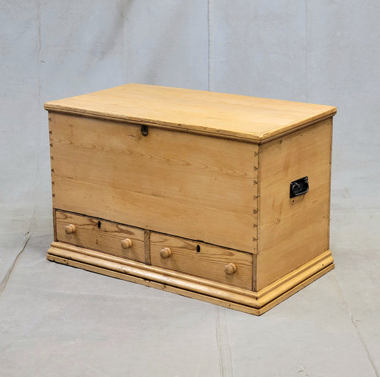 Antique Eastern European Natural Pine Blanket Chest
