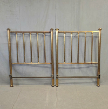 Antique Brass Twin Bed Headboards - A Pair