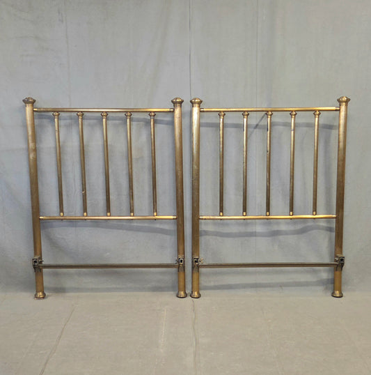 Antique Brass Twin Bed Headboards - A Pair