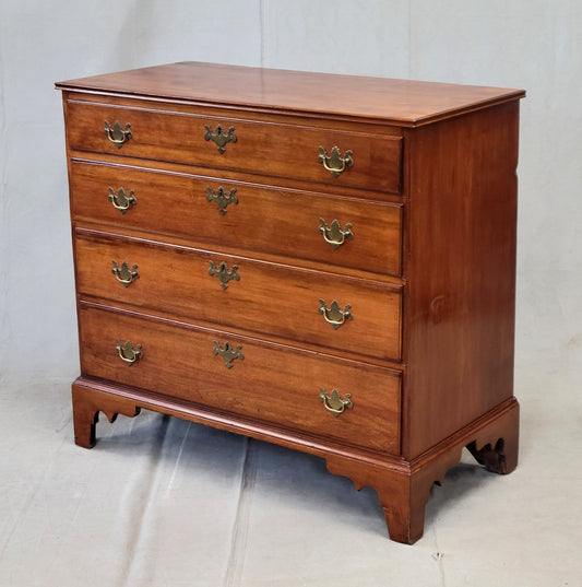 Antique 19th Century American Chippendale Cherry Chest of Drawers