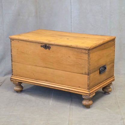 Antique Circa 1900 German Natural Pine Blanket Chest
