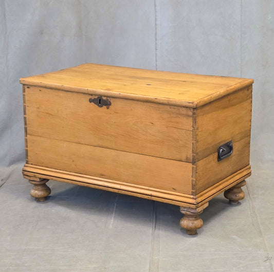 Antique Circa 1900 German Natural Pine Blanket Chest