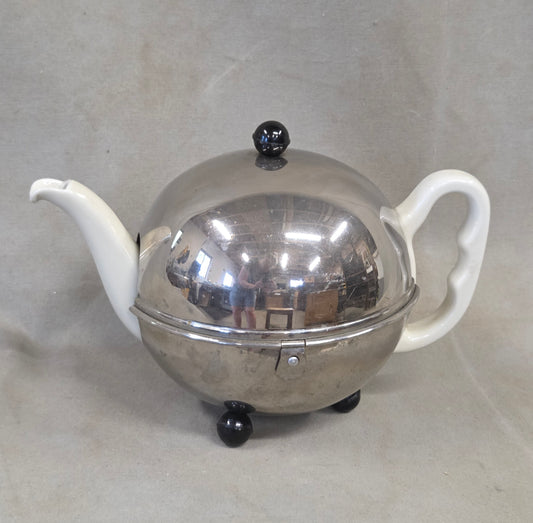 Vintage Art Deco Furstenberg Bavarian Tea Pot w/ Insulated Stainless Steel Cozy