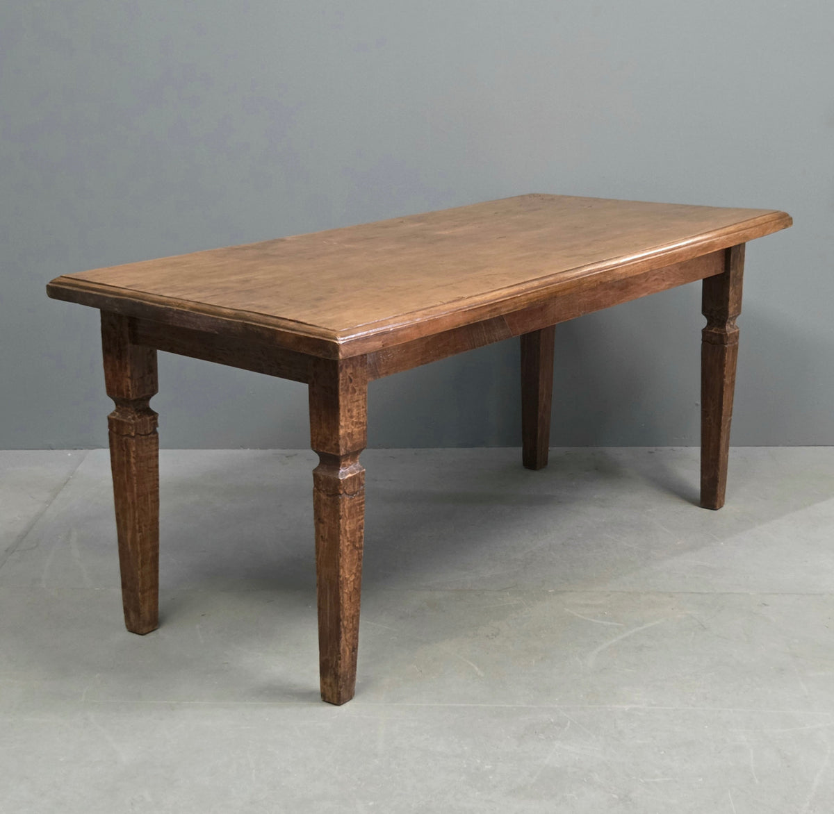 Vintage Old Teak Dining Table, C. 1940, Indonesia