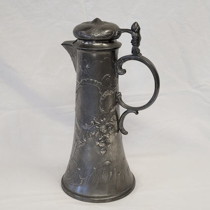 Antique Circa 1900 Art Nouveau Kayserzinn "4009" Pewter Tankard