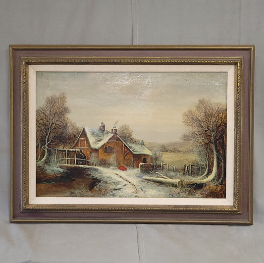 Old Mill Near Hergarmney by M. Thompson 1837, signed, oil on canvas painting