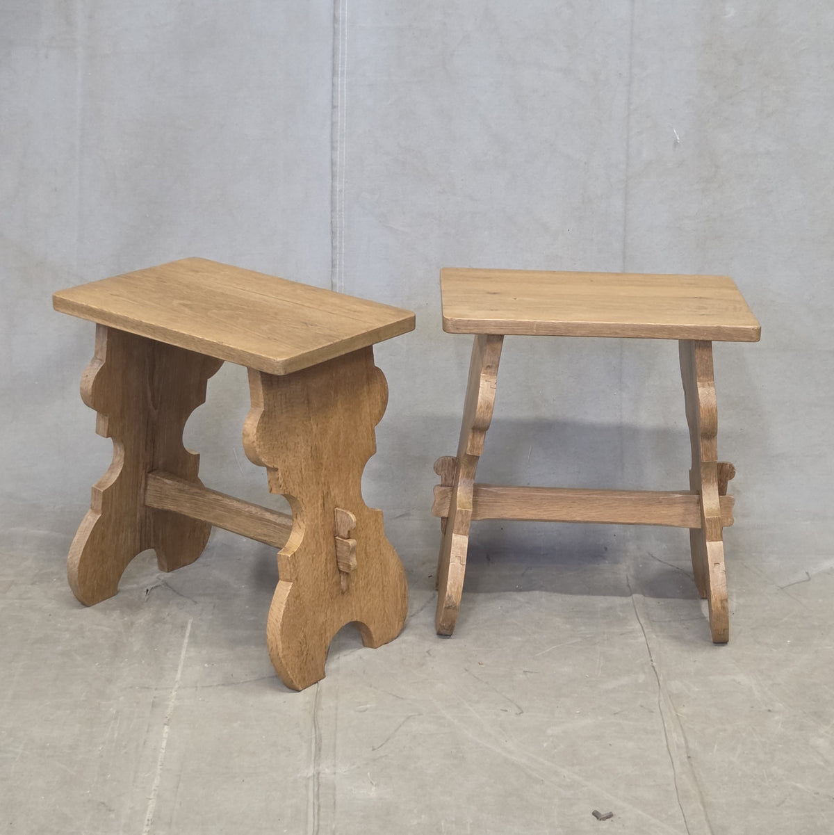 Antique Scandinavian Oak Stools