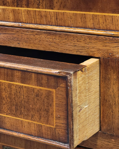 Vintage English Mahogany Campaign Butler's Chest of Drawers With Desk (RL)