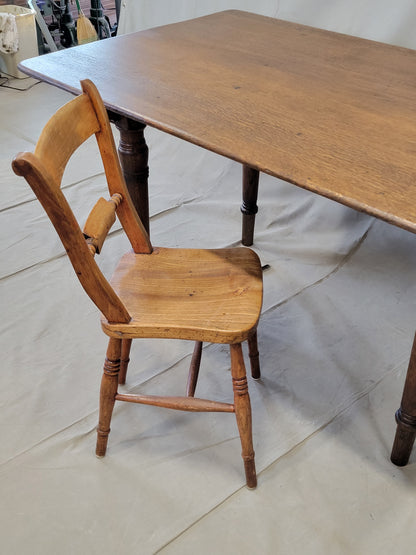 Antique Rustic English Oak Farmhouse Dining Table