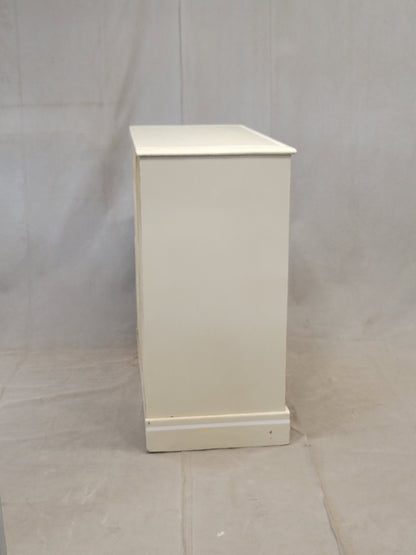 Antique 1920s English Dresser Chest of Drawers with Old Cream and White Paint