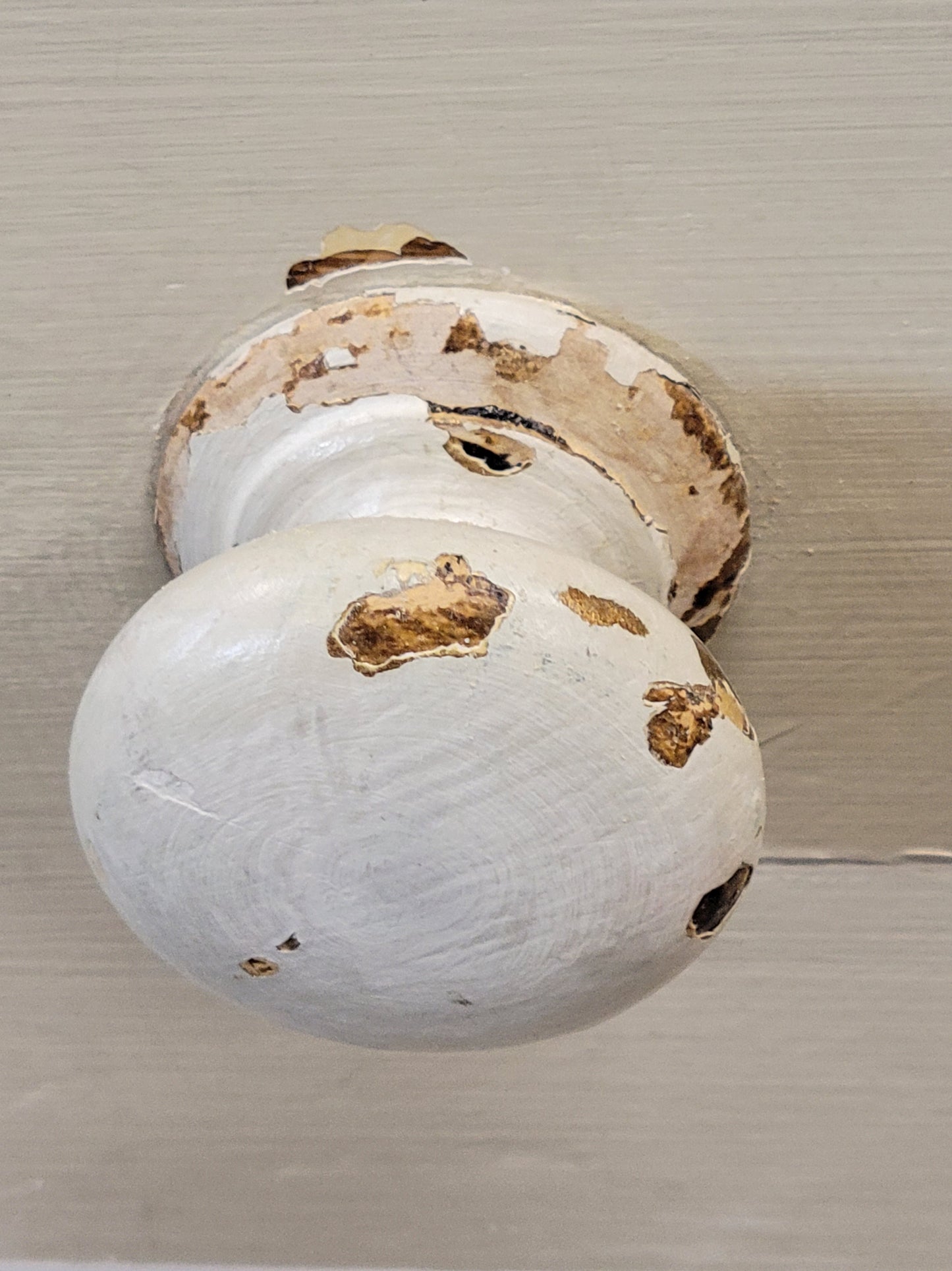 Antique 1920s English Dresser Chest of Drawers with Old Cream and White Paint