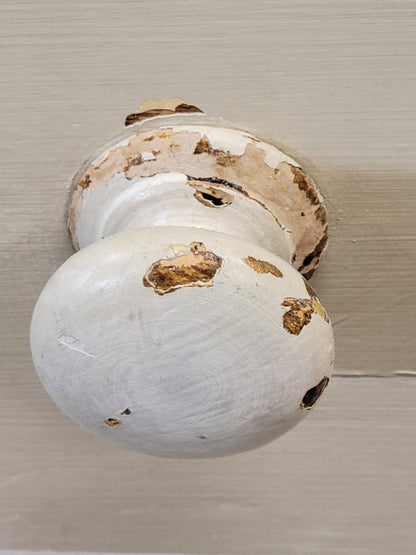 Antique 1920s English Dresser Chest of Drawers with Old Cream and White Paint