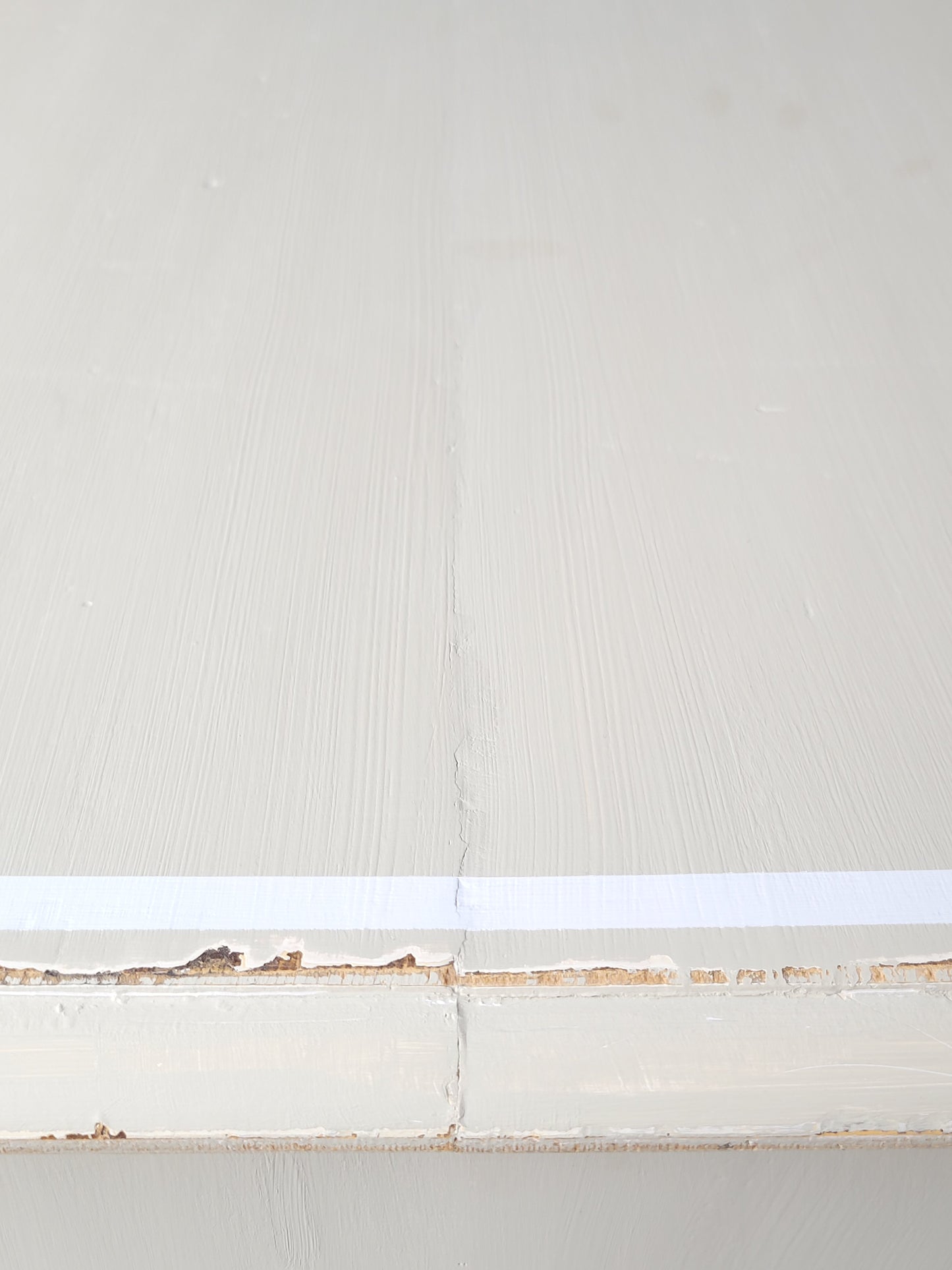 Antique 1920s English Dresser Chest of Drawers with Old Cream and White Paint