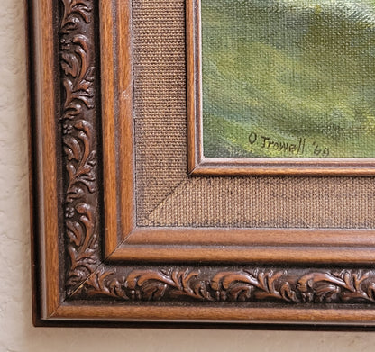 Seascape Painting with Sailboats by Oliver Trowell (British, dated 1969)