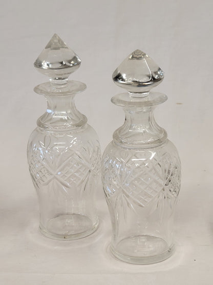 Antique Silverplate and Glass Four Bottle Cruet Set