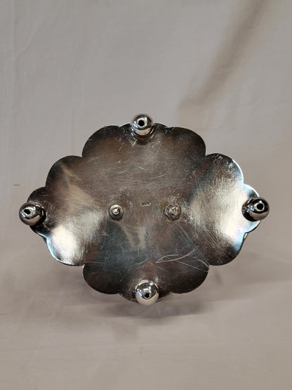 Antique Silverplate and Glass Four Bottle Cruet Set