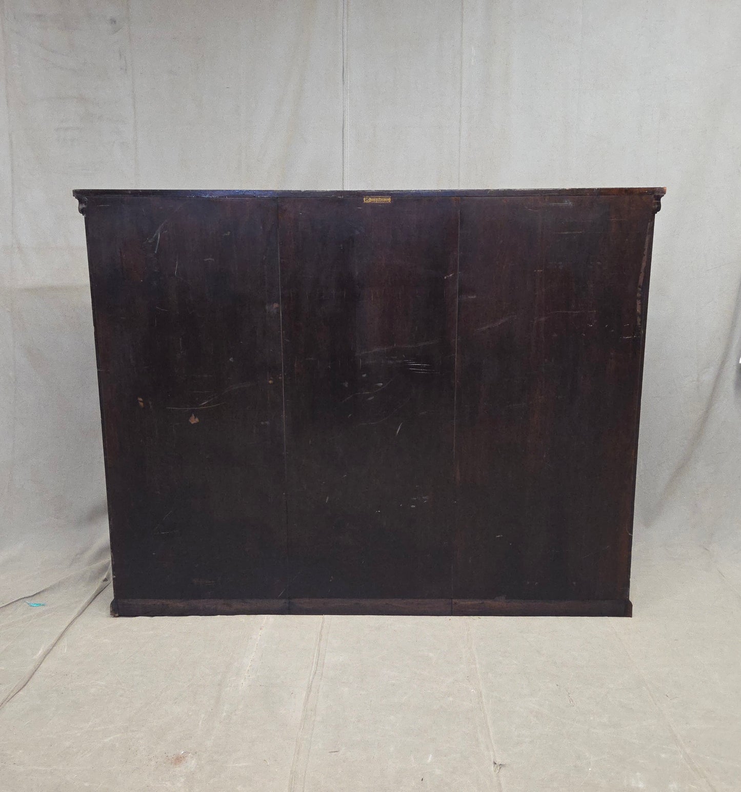 Vintage English Mahogany Bookcase with Lattice Mullions and Adjustable Shelves