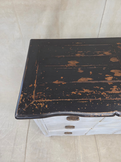 Vintage Swedish Rococo Style Chest of Three Drawers With Brass Hardware