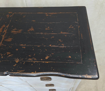 Vintage Swedish Rococo Style Chest of Three Drawers With Brass Hardware