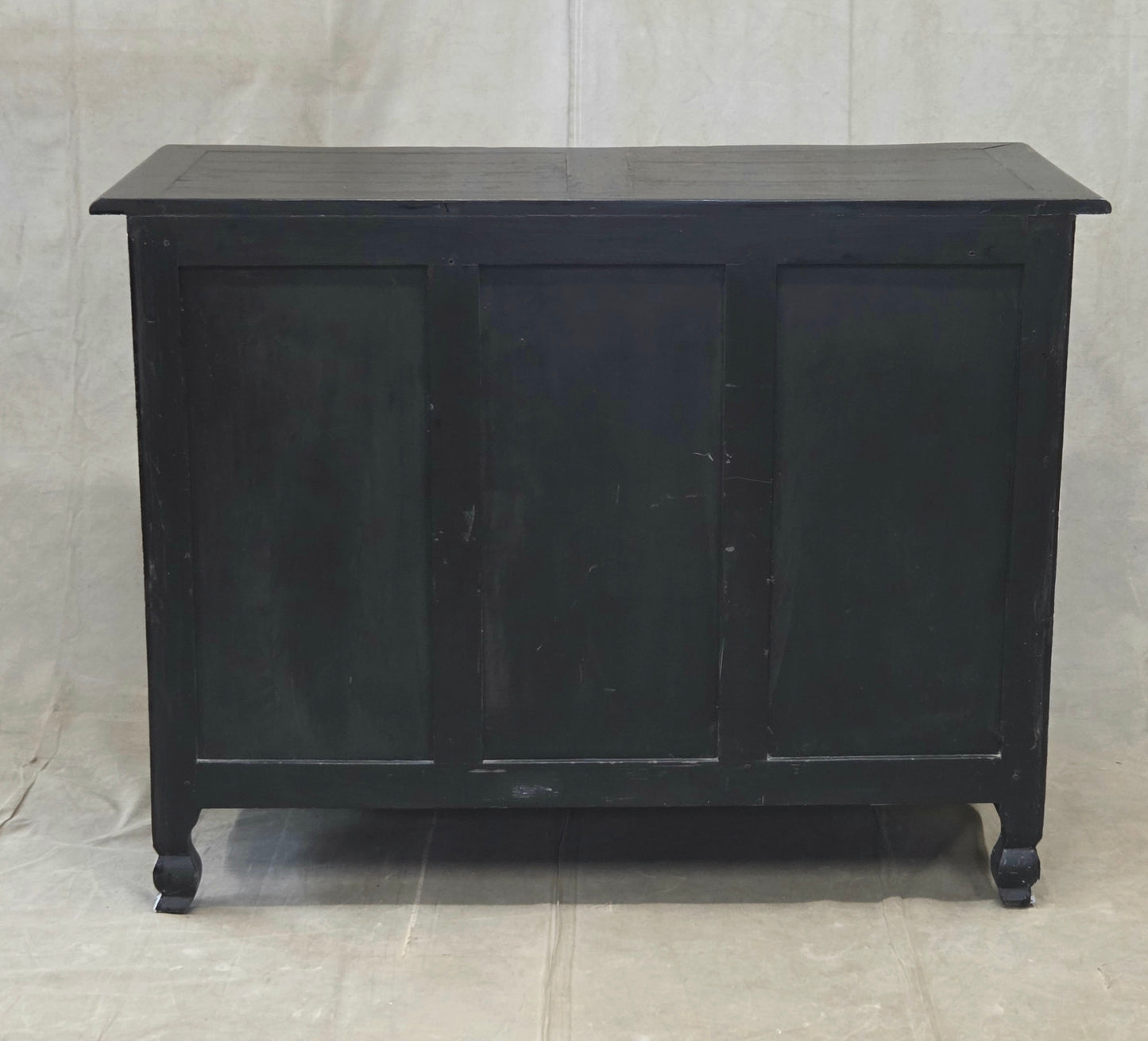 Vintage Swedish Rococo Style Chest of Three Drawers With Brass Hardware