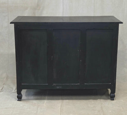 Vintage Swedish Rococo Style Chest of Three Drawers With Brass Hardware