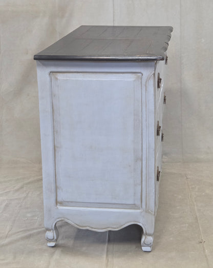 Vintage Swedish Rococo Style Chest of Three Drawers With Brass Hardware