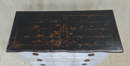 Vintage Swedish Rococo Style Chest of Three Drawers With Brass Hardware