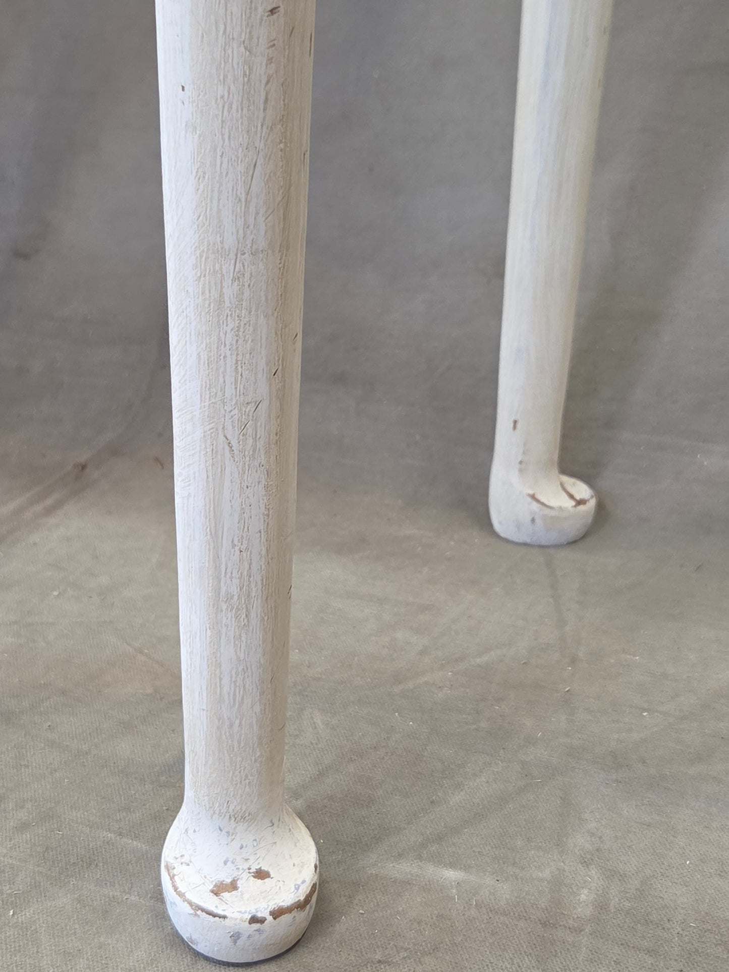 Antique Pine Nightstands Painted White with Gray Banding and Black Tops - a pair