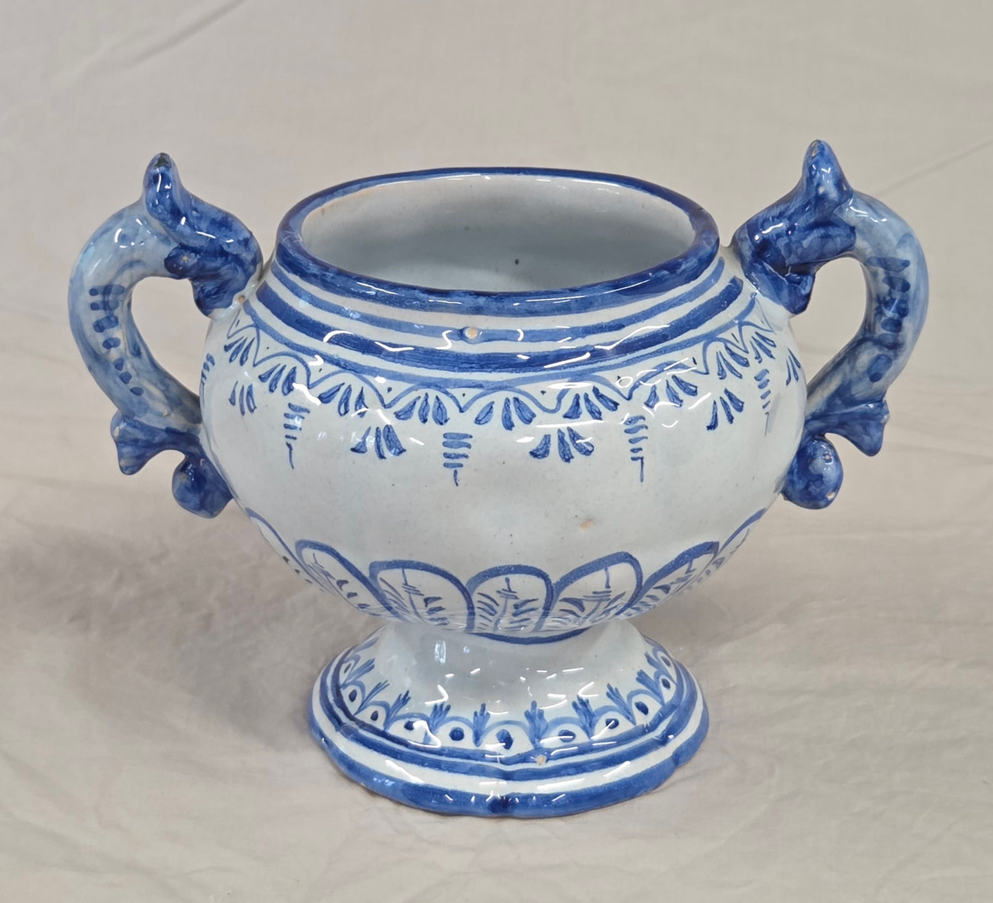 Vintage Spanish Talavera Blue and White 16 Piece Coffee Set